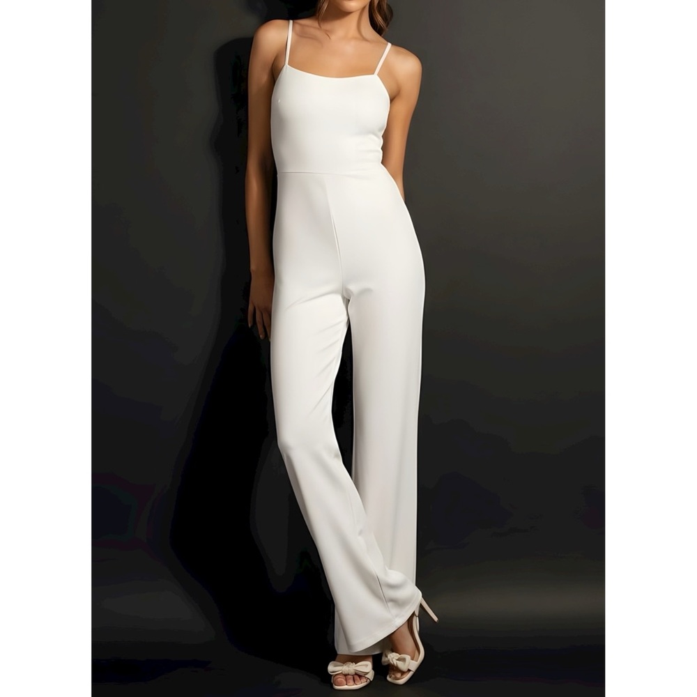 LOVERS + FRIENDS Lavinia Wide Leg Jumpsuit, White, Small